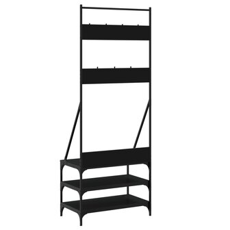 Kledingrek met schoenenrek 70x40x184 cm zwart 6