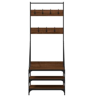 Kledingrek met schoenenrek 70x40x184 cm bruin eikenkleur 4