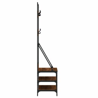 Kledingrek met schoenenrek 70x40x184 cm bruin eikenkleur 5