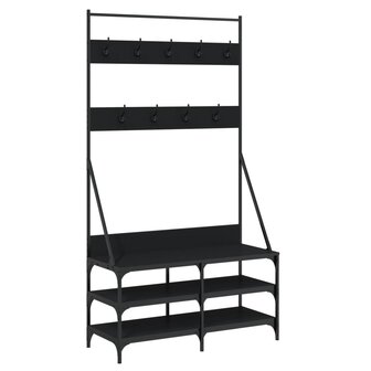 Kledingrek met schoenenrek 100x40x184 cm zwart 2