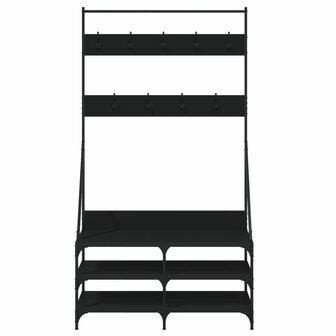Kledingrek met schoenenrek 100x40x184 cm zwart 4