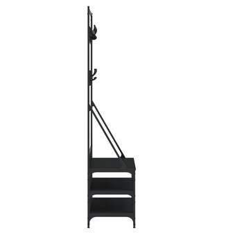 Kledingrek met schoenenrek 100x40x184 cm zwart 5