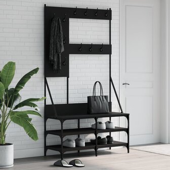Kledingrek met schoenenrek 100x40x184 cm zwart 1
