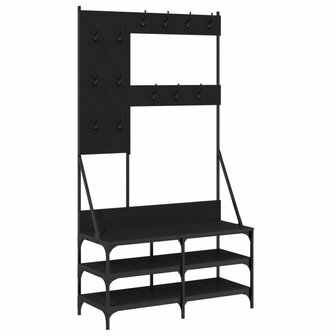 Kledingrek met schoenenrek 100x40x184 cm zwart 2