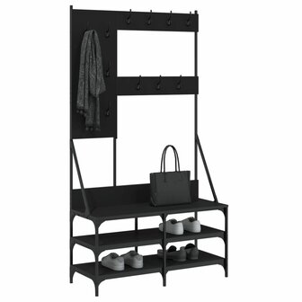 Kledingrek met schoenenrek 100x40x184 cm zwart 3