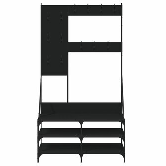 Kledingrek met schoenenrek 100x40x184 cm zwart 4