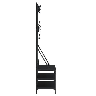 Kledingrek met schoenenrek 100x40x184 cm zwart 5