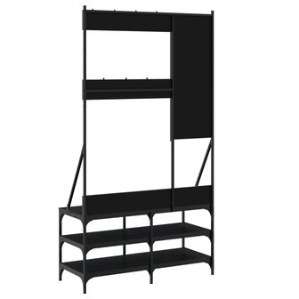 Kledingrek met schoenenrek 100x40x184 cm zwart 6