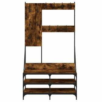 Kledingrek met schoenenrek 100x40x184 cm gerookt eikenkleurig 4