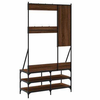 Kledingrek met schoenenrek 100x40x184 cm bruin eikenkleur 6