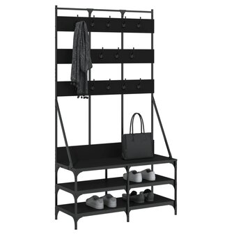 Kledingrek met schoenenrek 100x40x184 cm zwart 3