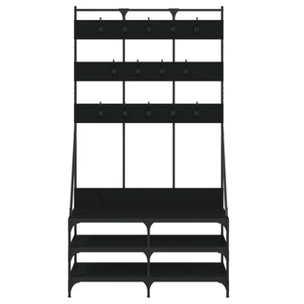 Kledingrek met schoenenrek 100x40x184 cm zwart 4