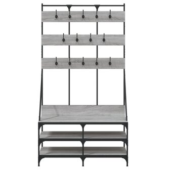 Kledingrek met schoenenrek 100x40x184cm grijs sonoma eikenkleur 4