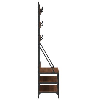 Kledingrek met schoenenrek 100x40x184 cm bruin eikenkleur 5