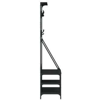Kledingrek met schoenenrek 80x40x184 cm zwart 5