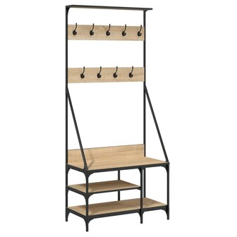 Kledingrek met schoenenrek 80x40x184 cm sonoma eikenkleurig 2