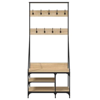 Kledingrek met schoenenrek 80x40x184 cm sonoma eikenkleurig 4