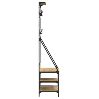 Kledingrek met schoenenrek 80x40x184 cm sonoma eikenkleurig 5