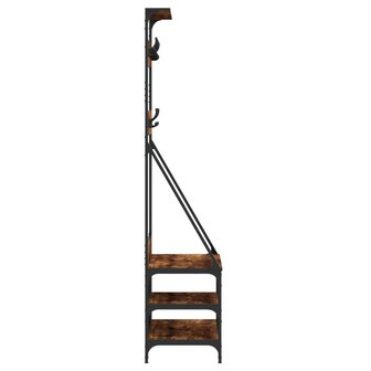 Kledingrek met schoenenrek 80x40x184 cm gerookt eikenkleurig 5