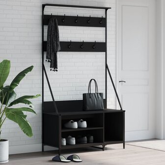Kledingrek met schoenenrek 100x41x184 cm zwart 1