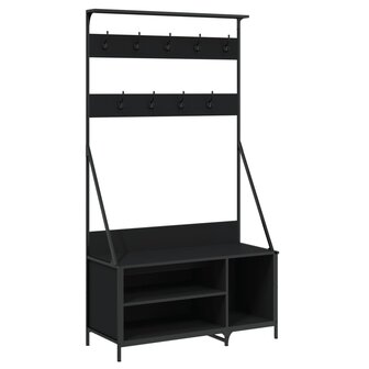 Kledingrek met schoenenrek 100x41x184 cm zwart 2