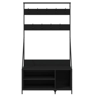 Kledingrek met schoenenrek 100x41x184 cm zwart 4