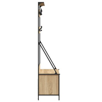 Kledingrek met schoenenrek 100x41x184 cm sonoma eikenkleurig 5