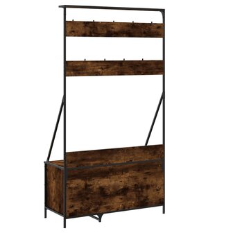 Kledingrek met schoenenrek 100x41x184 cm gerookt eikenkleurig 6