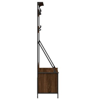 Kledingrek met schoenenrek 100x41x184 cm bruin eikenkleur 5
