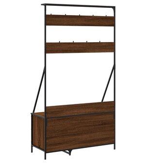 Kledingrek met schoenenrek 100x41x184 cm bruin eikenkleur 6