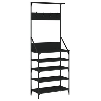 Kledingrek met schoenenrek 70x34x184 cm zwart 2
