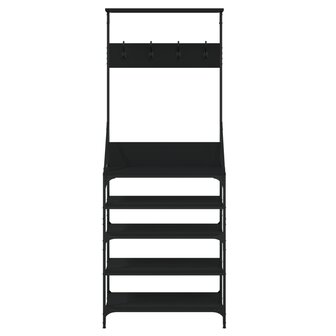 Kledingrek met schoenenrek 70x34x184 cm zwart 4