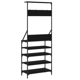 Kledingrek met schoenenrek 70x34x184 cm zwart 6