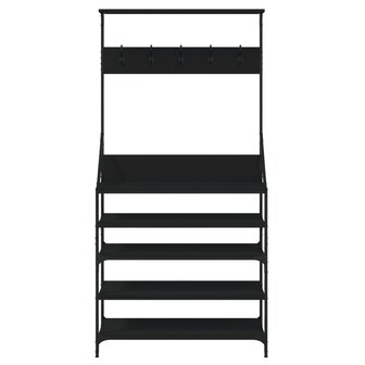 Kledingrek met schoenenrek 90x34x184 cm zwart 4