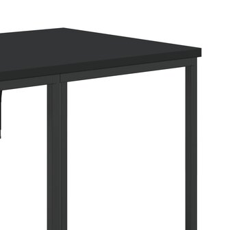 Kledingrek met schappen bewerkt hout zwart 7