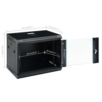 Netwerkkast voor aan de muur 9U 19&quot; IP20 600x450x510 mm 9
