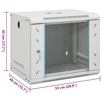 Netwerkkast wandgemonteerd 9U 19&quot; IP20 53x40x45 cm 8