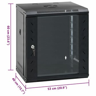 Netwerkkast wandgemonteerd 12U 19&quot; IP20 53x40x60 cm 8