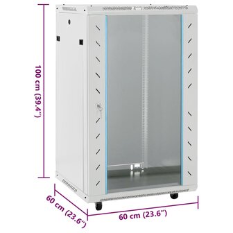 Netwerkkast 18U 19&quot; IP20 60x60x100 cm grijs 8