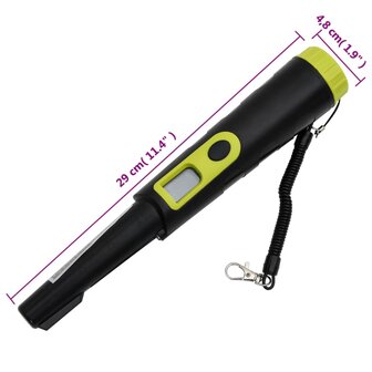 Pinpointer metaaldetector met LCD-scherm zwart en geel 7
