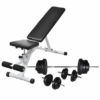 Trainingsbank met halterset 60,5 kg 1