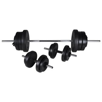 Trainingsbank met gewichtenrek en halterset 60,5 kg 6