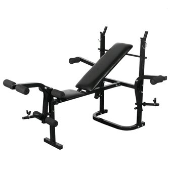 Gewichtenbank met gewichtenrek en halterset 60,5 kg 2