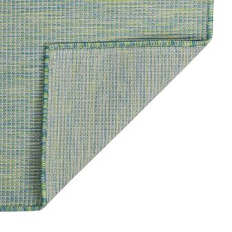 Buitenkleed platgeweven 80x150 cm turquoise 2