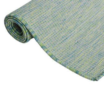 Buitenkleed platgeweven 80x150 cm turquoise 3