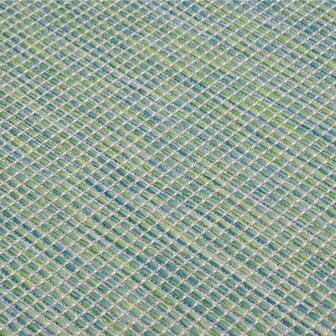 Buitenkleed platgeweven 80x150 cm turquoise 5