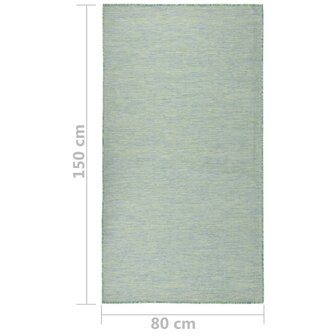 Buitenkleed platgeweven 80x150 cm turquoise 6