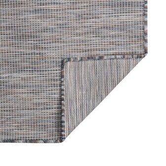 Buitenkleed platgeweven 80x150 cm bruin en blauw 2