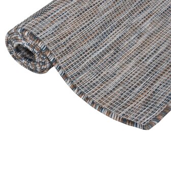 Buitenkleed platgeweven 80x150 cm bruin en blauw 3
