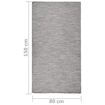 Buitenkleed platgeweven 80x150 cm bruin en blauw 6